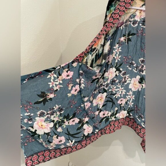 Umgee Boho Patchwork Floral Kimono Cardigan Western Shabby Chic Hippie - Picture 4 of 7